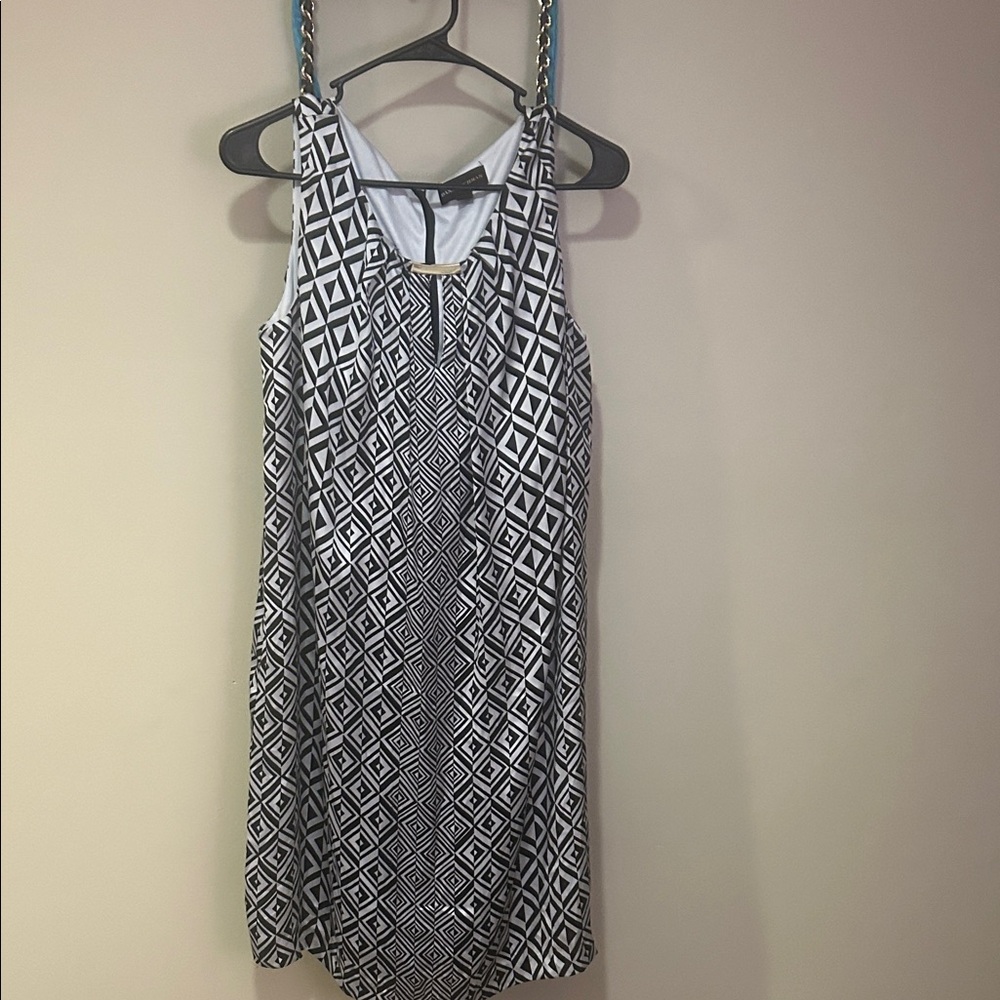 Black and White Geometric Dress